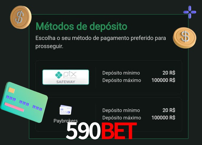 O cassino 590Bet oferece uma grande variedade de métodos de pagamento